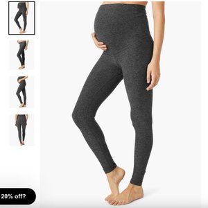 Beyond Yoga Spacedye Love The Bump Capri Maternity Legging Black-White  M